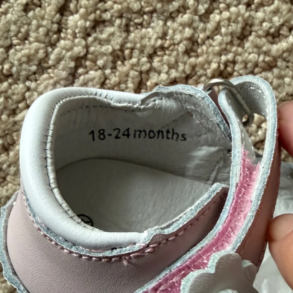 Vibrant Light pink and white Carley Baby Walker Shoes - Rileyroos